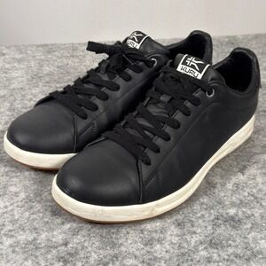 Kuru Roam Classic Court Mens 11 Black Leather Low Top Orthopedic Comfort Sneaker